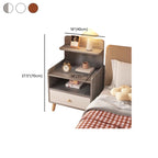 Wooden Modern Open Storage Nightstand with Drawers
