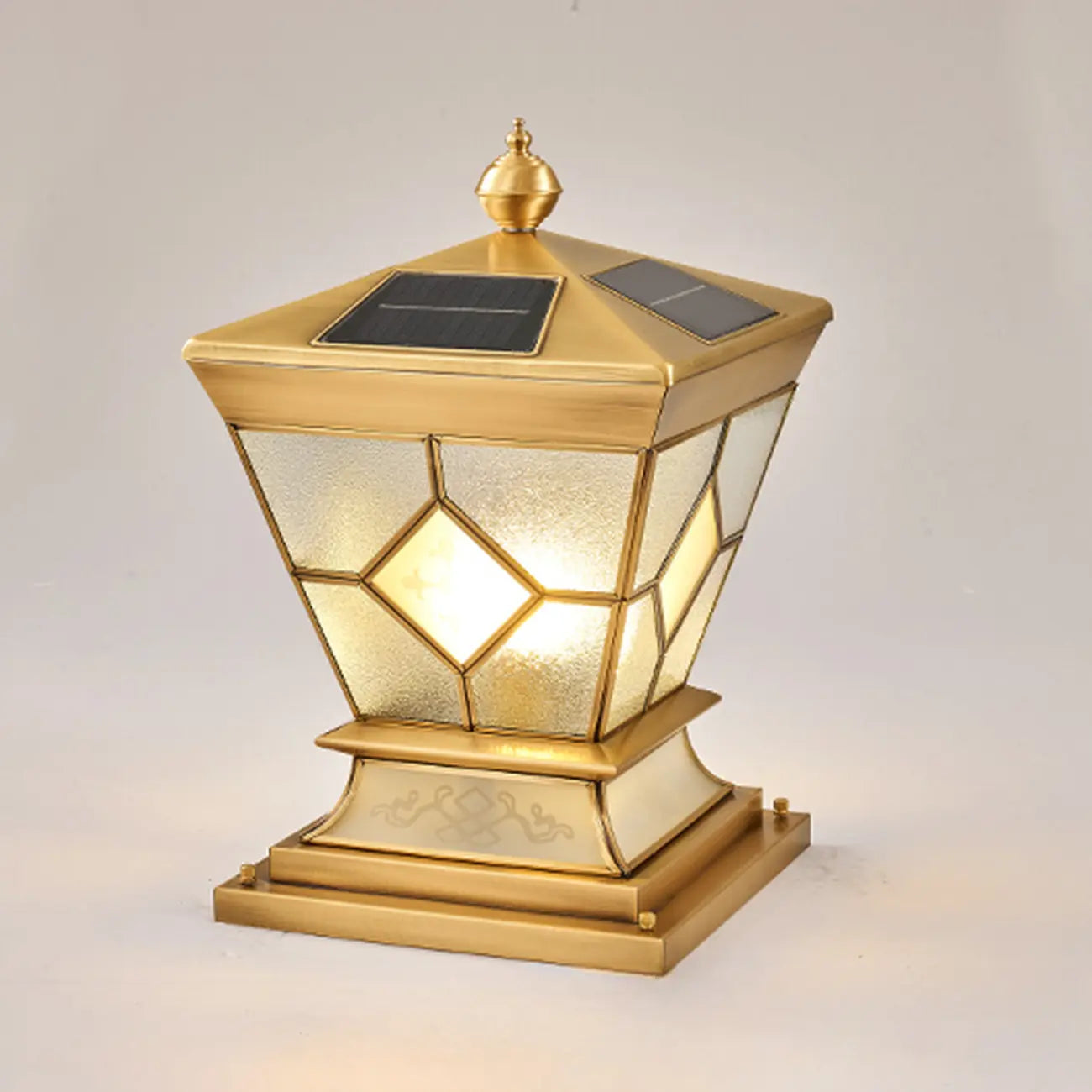 Vintage Bronze Solar Square Outdoor Post Lights