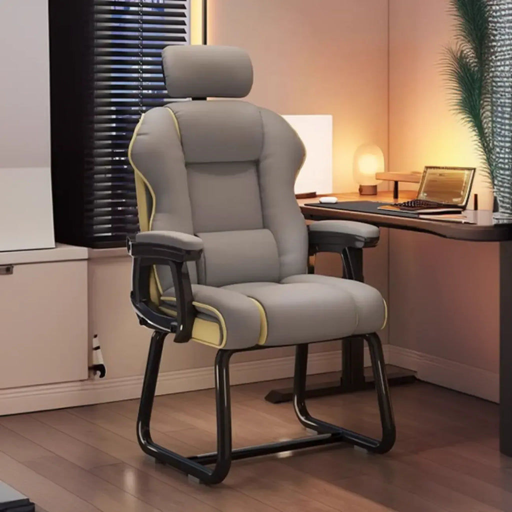 Yellow High-Back Leather Ergonomic Executive Chair