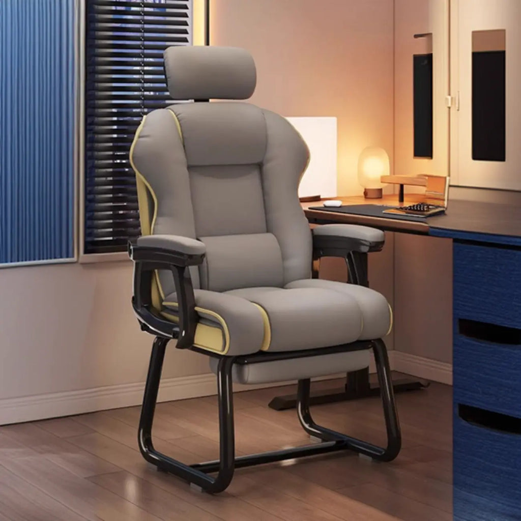 Yellow High-Back Leather Ergonomic Executive Chair