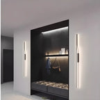 Modern Black Linear Up & Down Wall Sconce with Natural Light