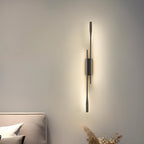 Modern Black Linear Up & Down Wall Sconce with Natural Light