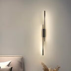 Modern Black Linear Up & Down Wall Sconce with Natural Light