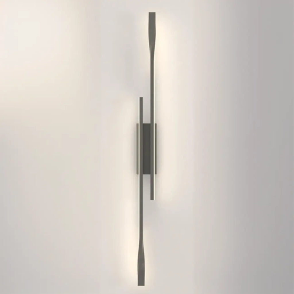 Modern Black Linear Up & Down Wall Sconce with Natural Light