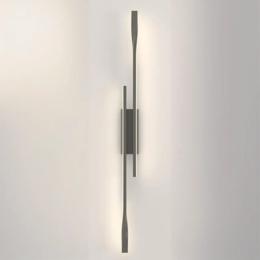 Modern Black Linear Up & Down Wall Sconce with Natural Light