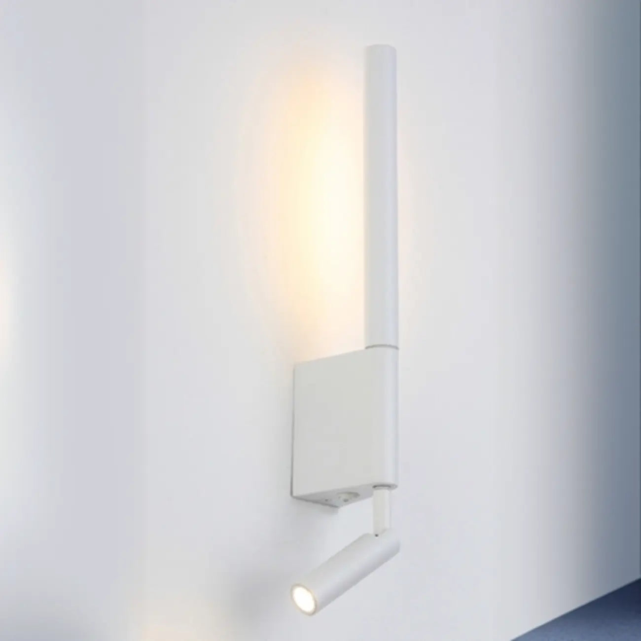 Mini Geometric White 2-Light Wall Sconce with LED for Indoor