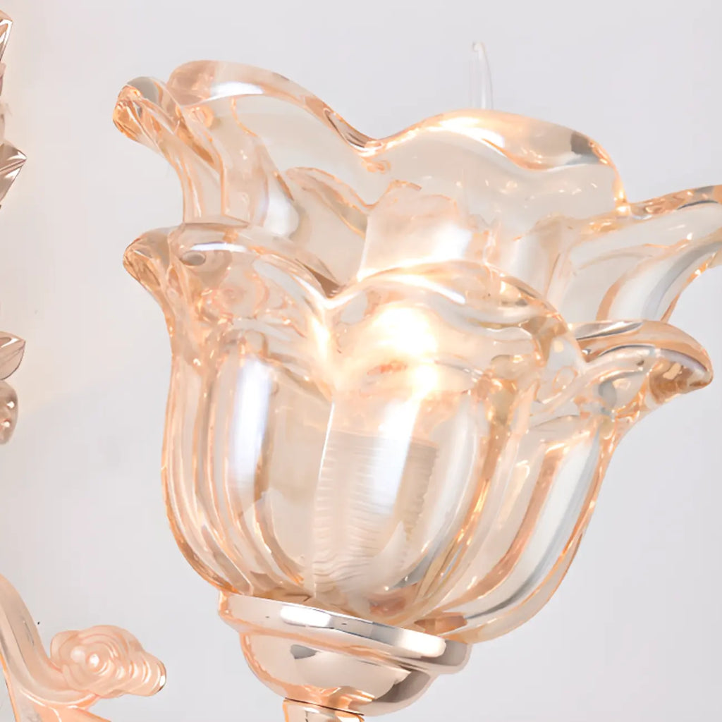 Mini Antique Gold Wall Sconce with Geometric Crystal Shade