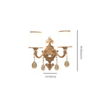 Mini Antique Gold Wall Sconce with Geometric Crystal Shade