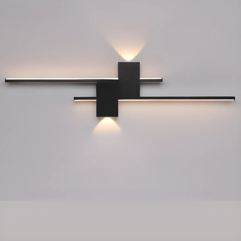 5-Light Modern Black Linear LED Wall Sconce for Bedroom