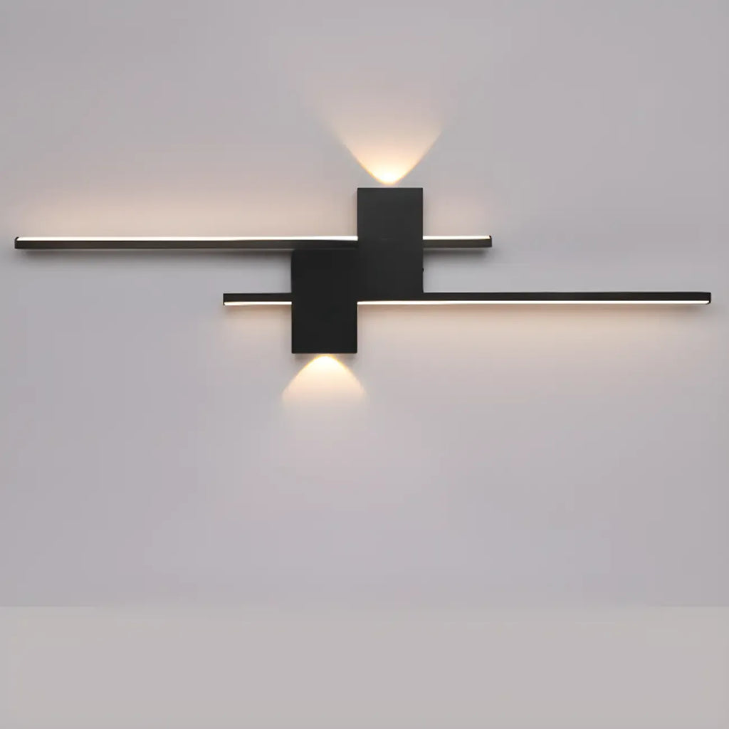 5-Light Modern Black Linear LED Wall Sconce for Bedroom