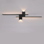 5-Light Modern Black Linear LED Wall Sconce for Bedroom