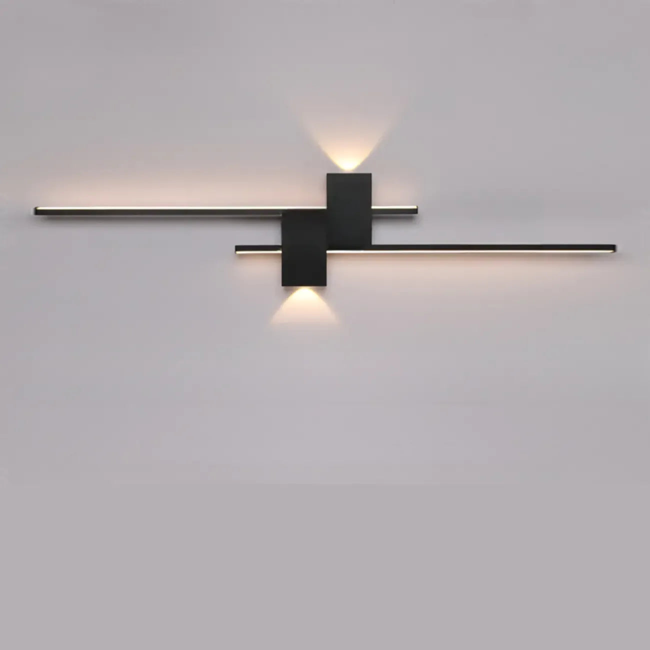 5-Light Modern Black Linear LED Wall Sconce for Bedroom