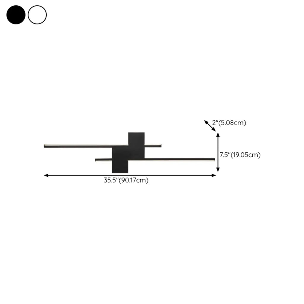 5-Light Modern Black Linear LED Wall Sconce for Bedroom