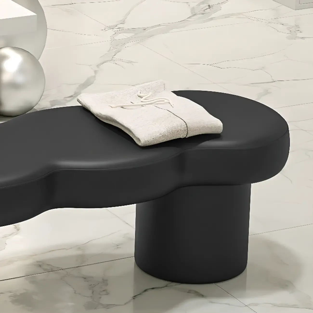 Upholstered Short Modern Solid Color Bench for Bedroom