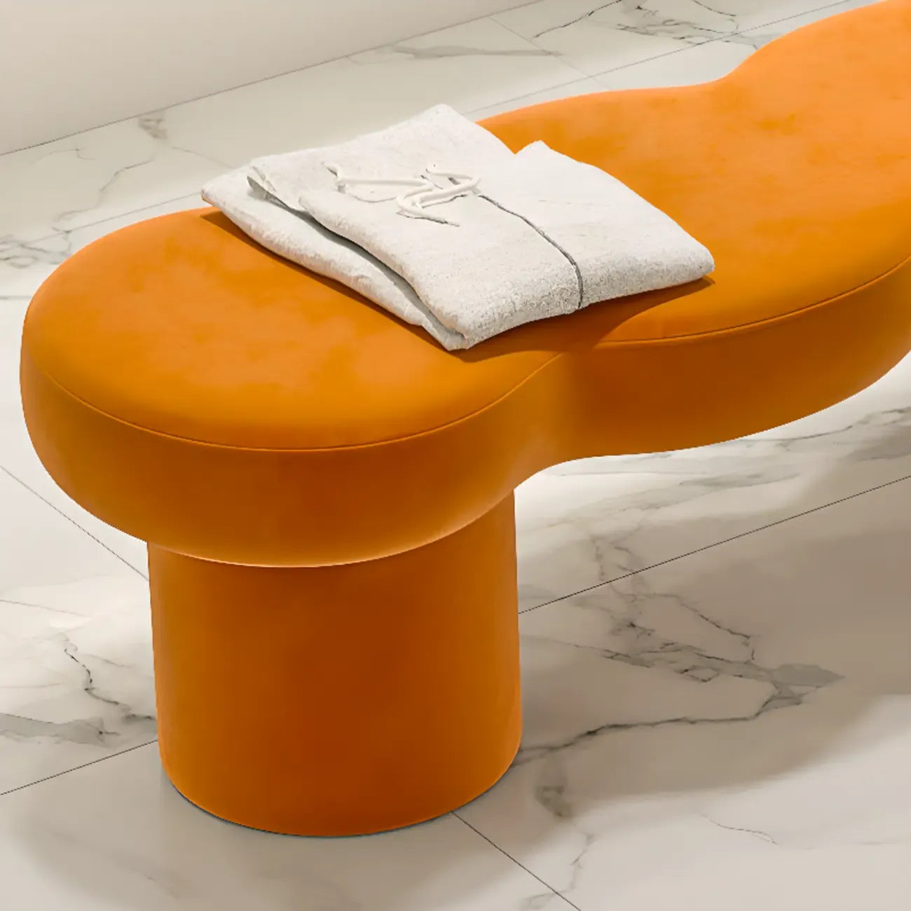 Upholstered Short Modern Solid Color Bench for Bedroom