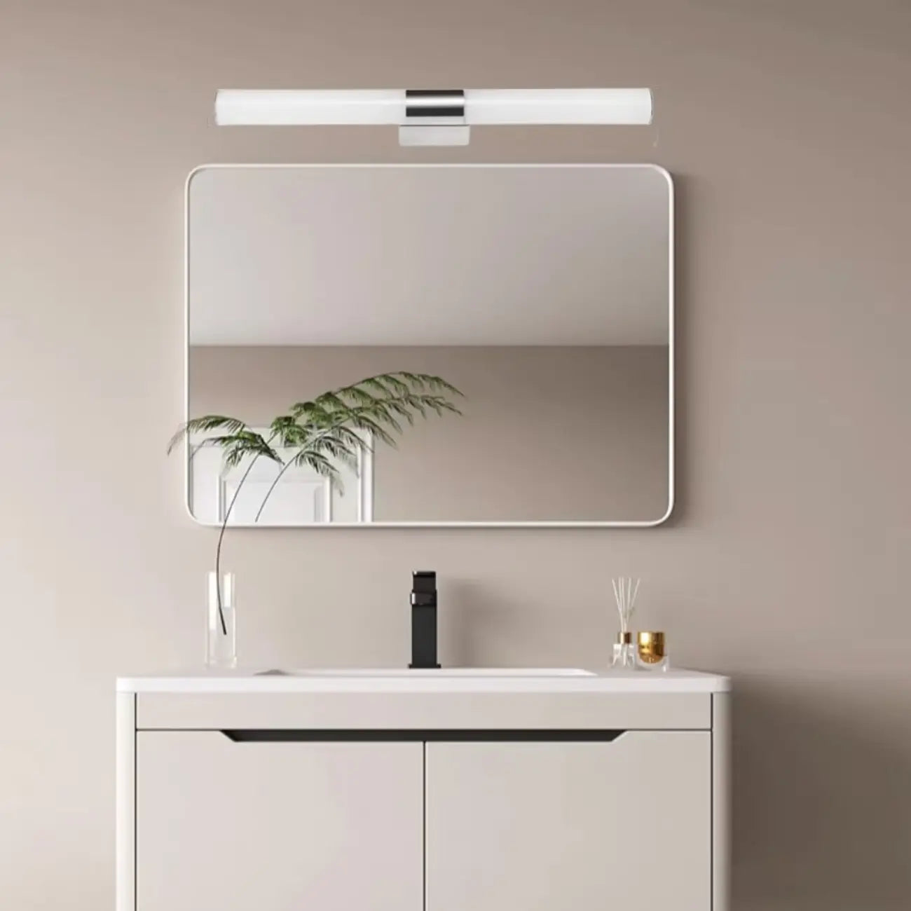 Contemporary Simple Cylinder White Vanity Light