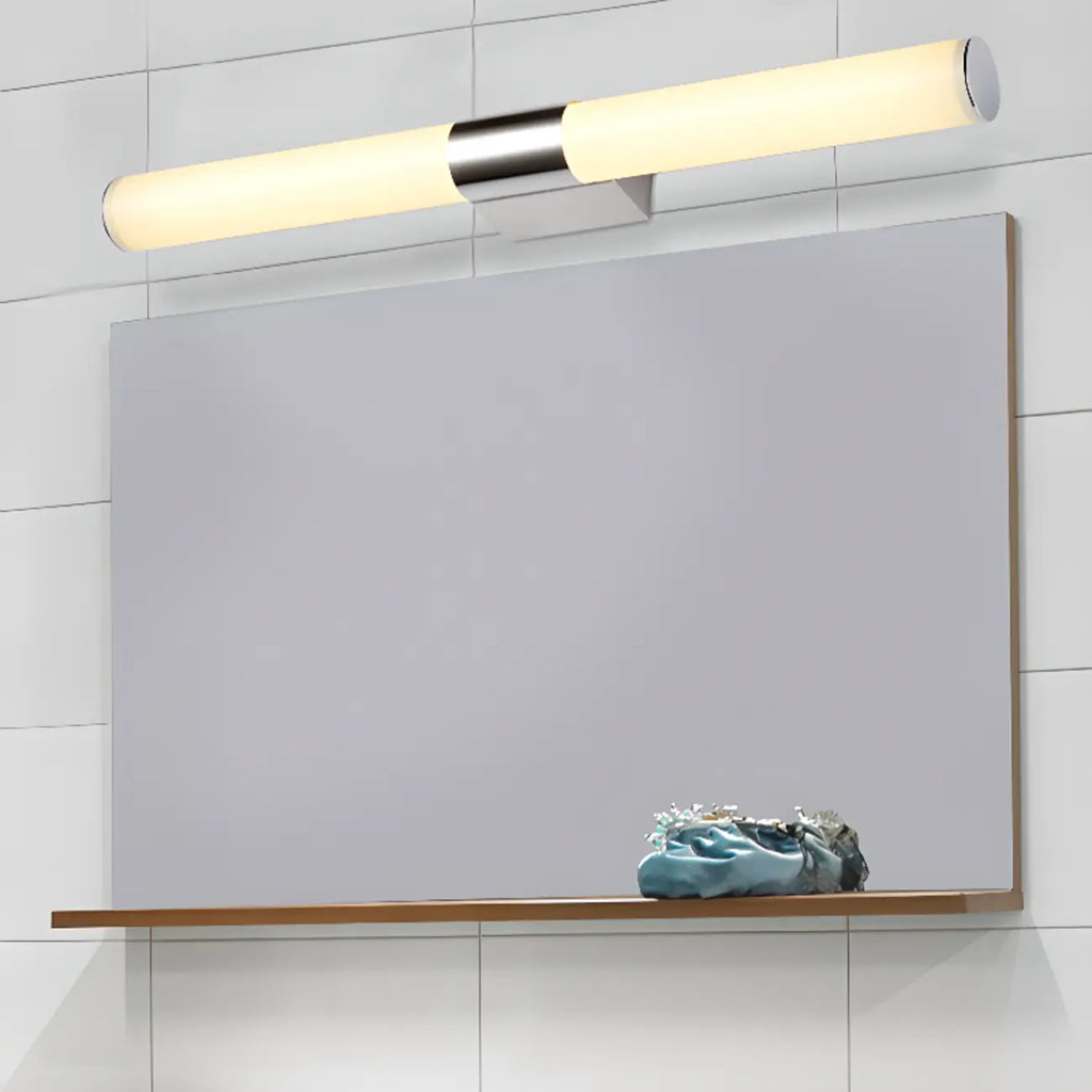 Contemporary Simple Cylinder White Vanity Light
