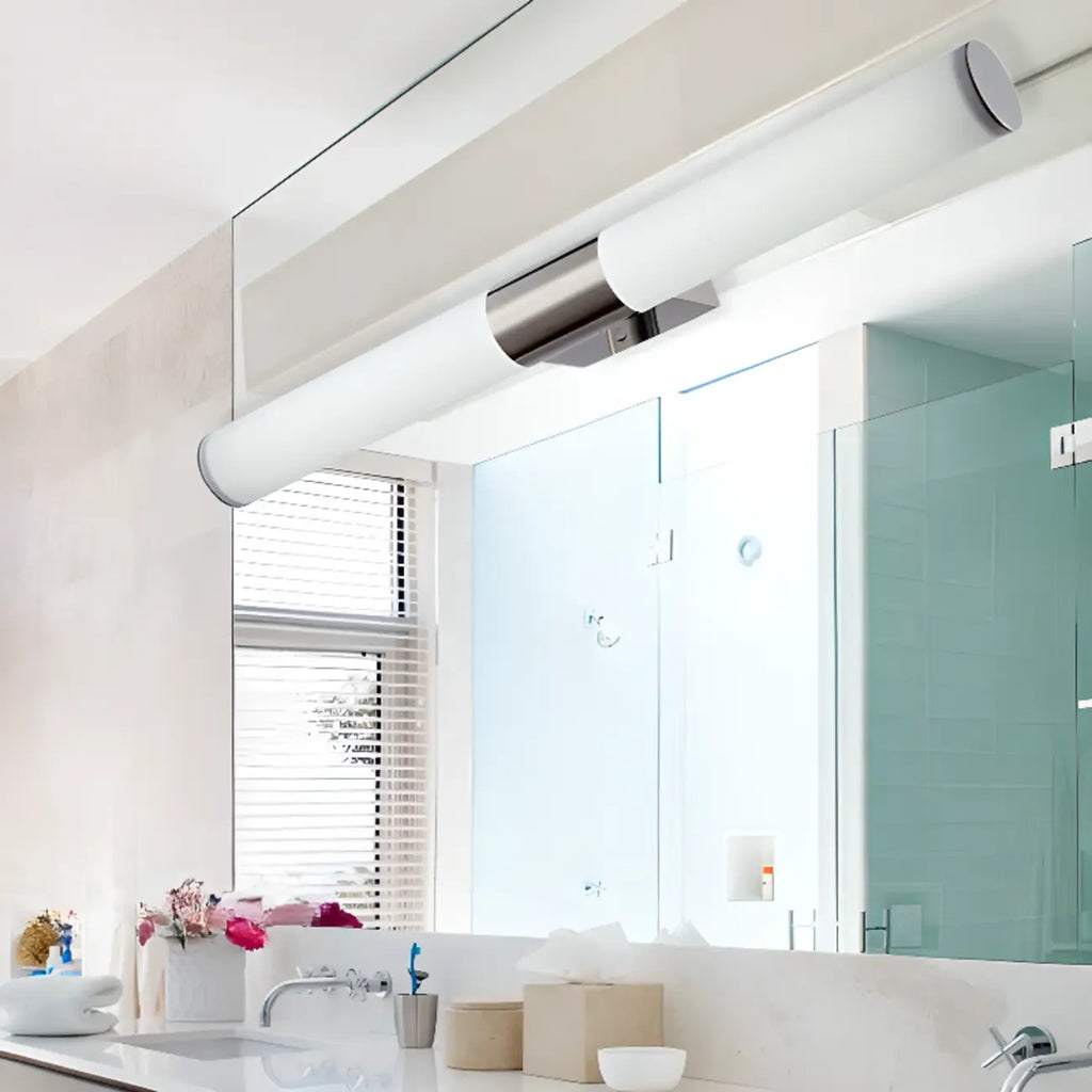 Contemporary Simple Cylinder White Vanity Light