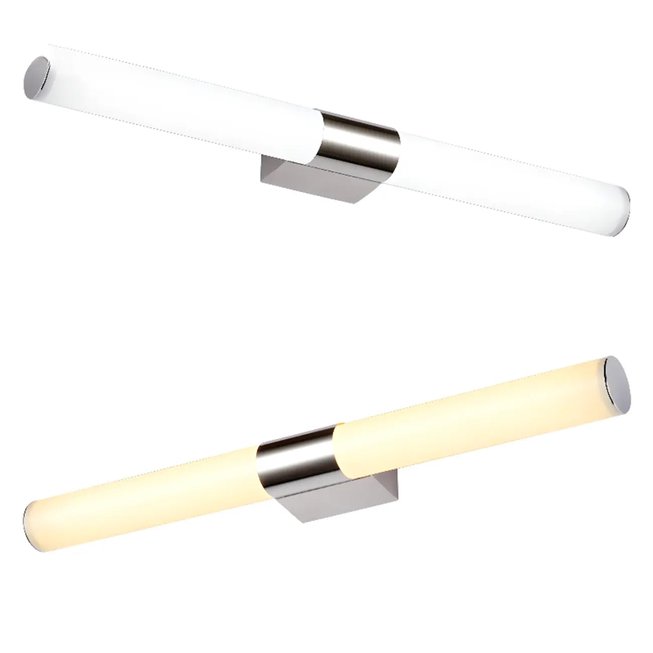 Contemporary Simple Cylinder White Vanity Light