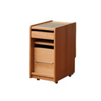 Natural Finish Wood Storage Nightstand with Legs