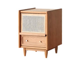 Natural Finish Wood Storage Nightstand with Legs