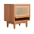 Natural Finish Wood Storage Nightstand with Legs