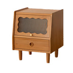 Natural Finish Wood Storage Nightstand with Legs