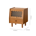 Natural Finish Wood Storage Nightstand with Legs