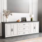Modern Long Wood TV Stand with Cabinets