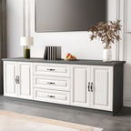 Modern Long Wood TV Stand with Cabinets