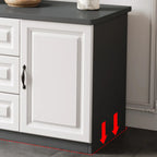 Modern Long Wood TV Stand with Cabinets