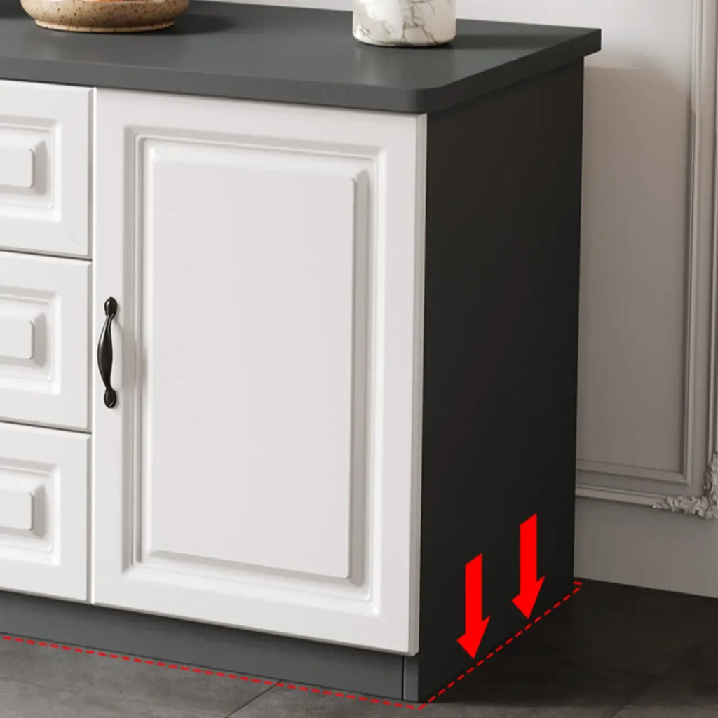 Modern Long Wood TV Stand with Cabinets