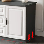 Modern Long Wood TV Stand with Cabinets