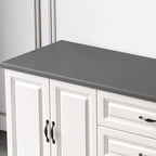 Modern Long Wood TV Stand with Cabinets