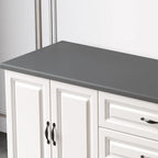 Modern Long Wood TV Stand with Cabinets