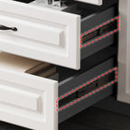 Modern Long Wood TV Stand with Cabinets