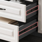 Modern Long Wood TV Stand with Cabinets
