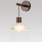 Elegant Geometrica LED Wood Glass Wall Sconce for Bedside