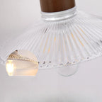 Elegant Geometrica LED Wood Glass Wall Sconce for Bedside