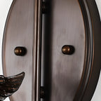 Vintage Hardwired Glass Up Wall Sconce in Amber & Metal
