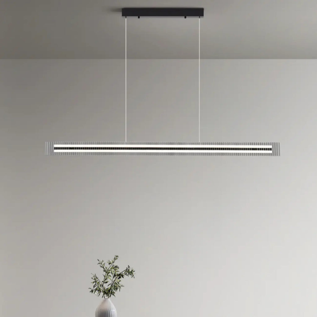 Modern Linear Black LED Hanging Pendant Lights for Kitchen