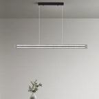 Modern Linear Black LED Hanging Pendant Lights for Kitchen