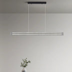 Modern Linear Black LED Hanging Pendant Lights for Kitchen