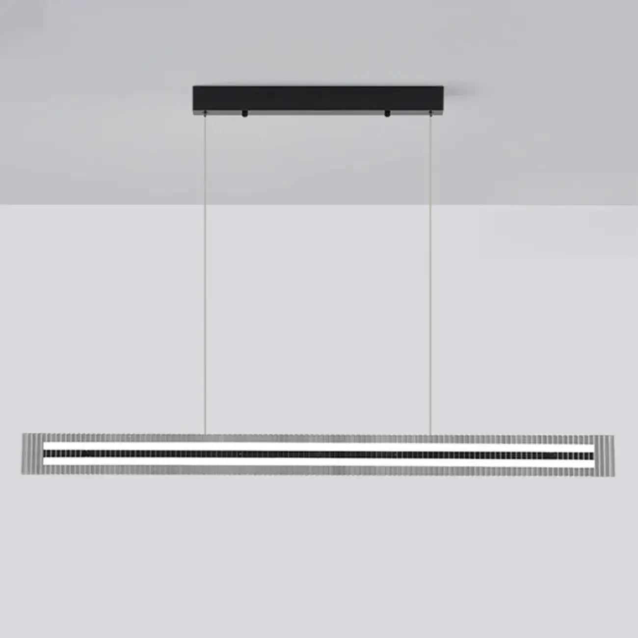 Modern Linear Black LED Hanging Pendant Lights for Kitchen