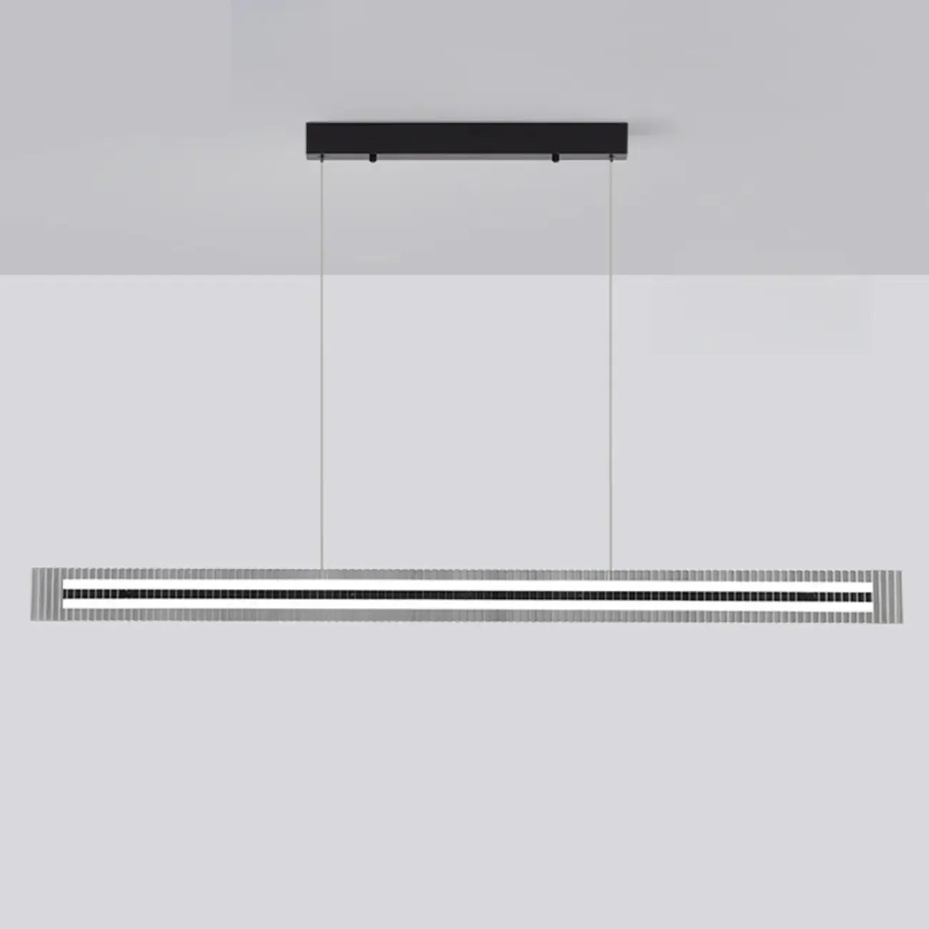 Modern Linear Black LED Hanging Pendant Lights for Kitchen