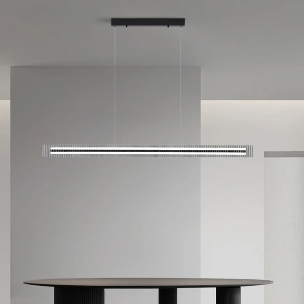 Modern Linear Black LED Hanging Pendant Lights for Kitchen