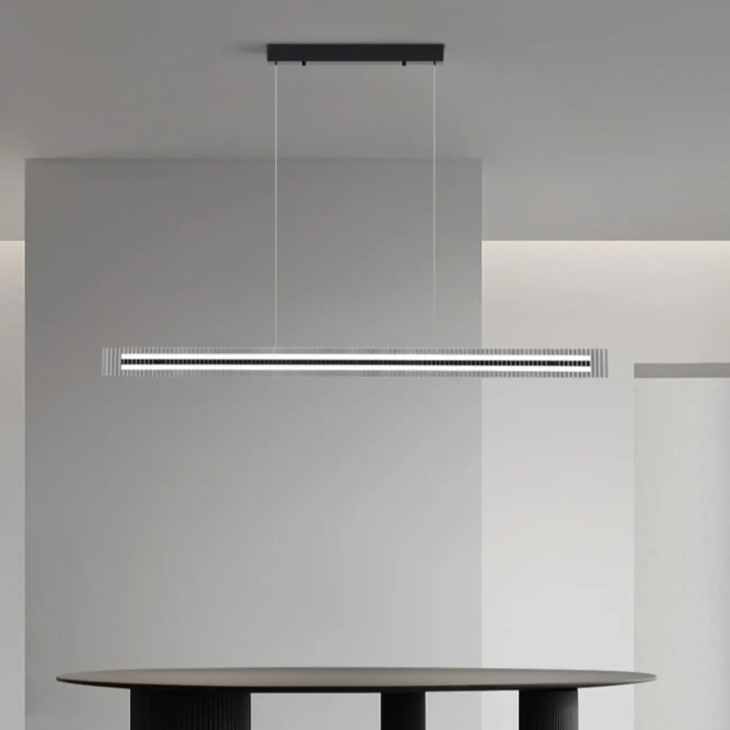 Modern Linear Black LED Hanging Pendant Lights for Kitchen
