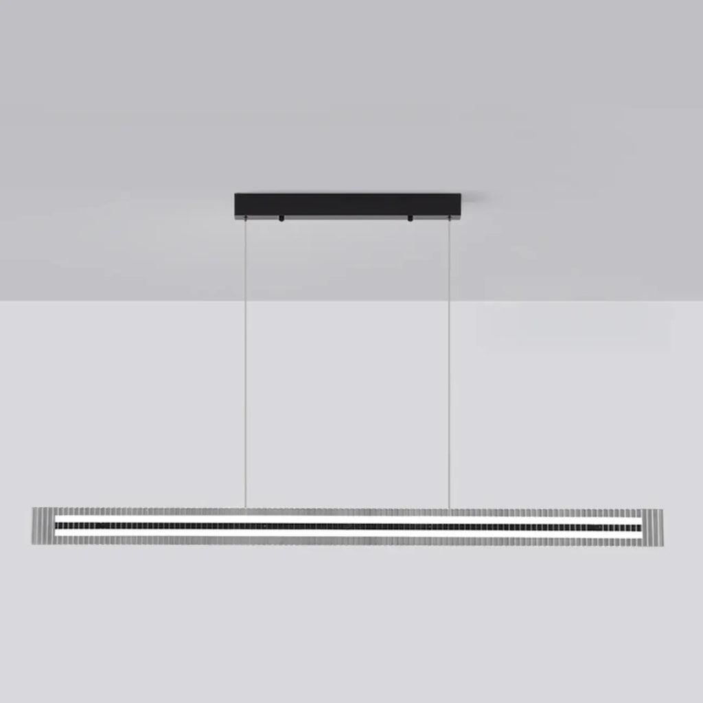 Modern Linear Black LED Hanging Pendant Lights for Kitchen