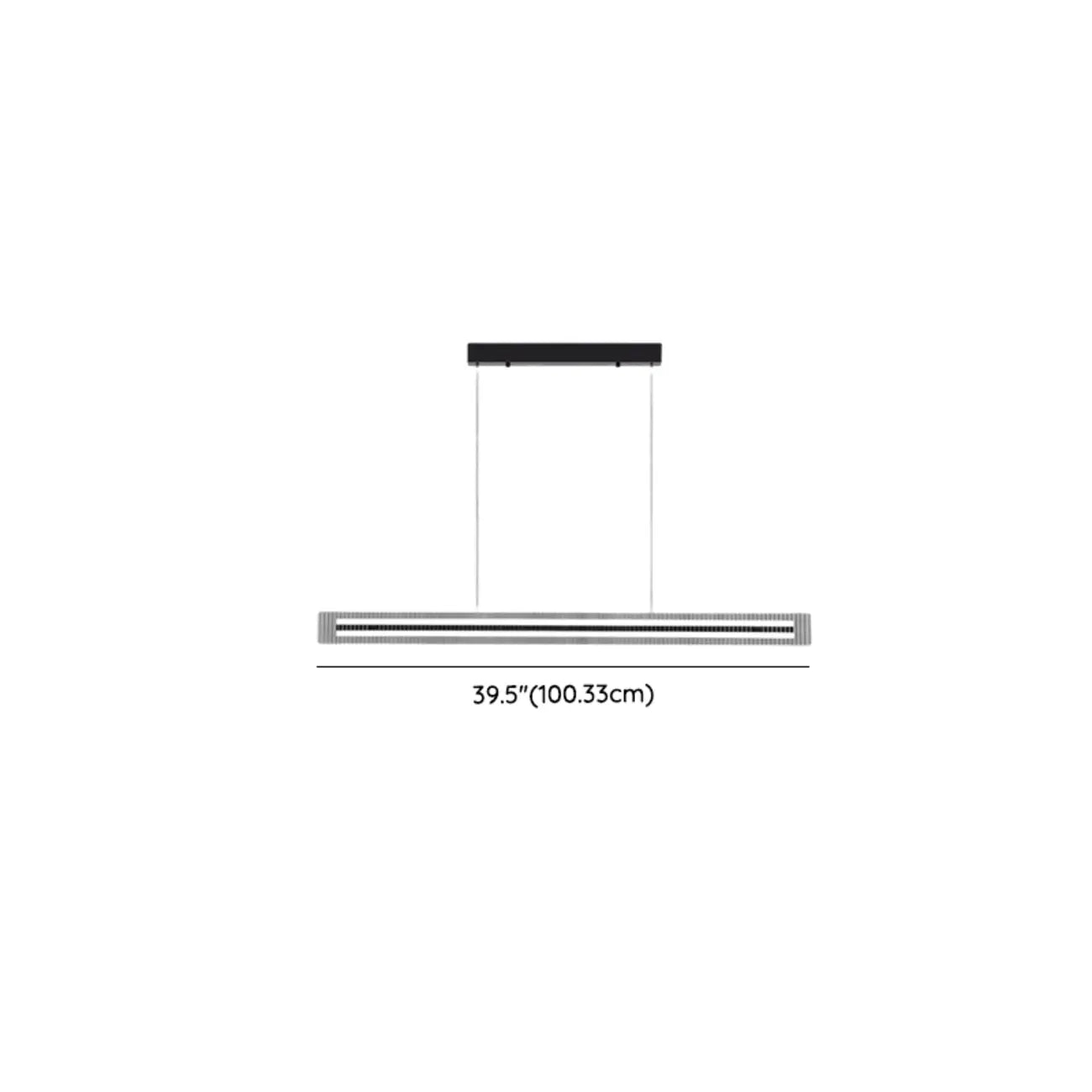 Modern Linear Black LED Hanging Pendant Lights for Kitchen