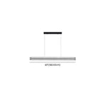 Modern Linear Black LED Hanging Pendant Lights for Kitchen